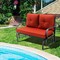 Gymax 2-Person Outdoor Patio Glider Bench Swing Seat Bench w/ Seat and Back Cushions